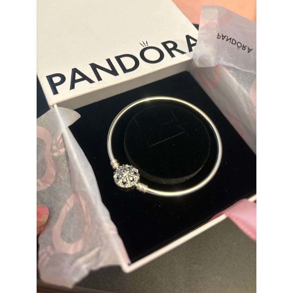 Pandora 925 ALE Charm Bracelet with Box Sterling Silver Sz 6.25"